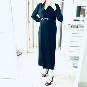 Jones New York black faux wrap maxi dress